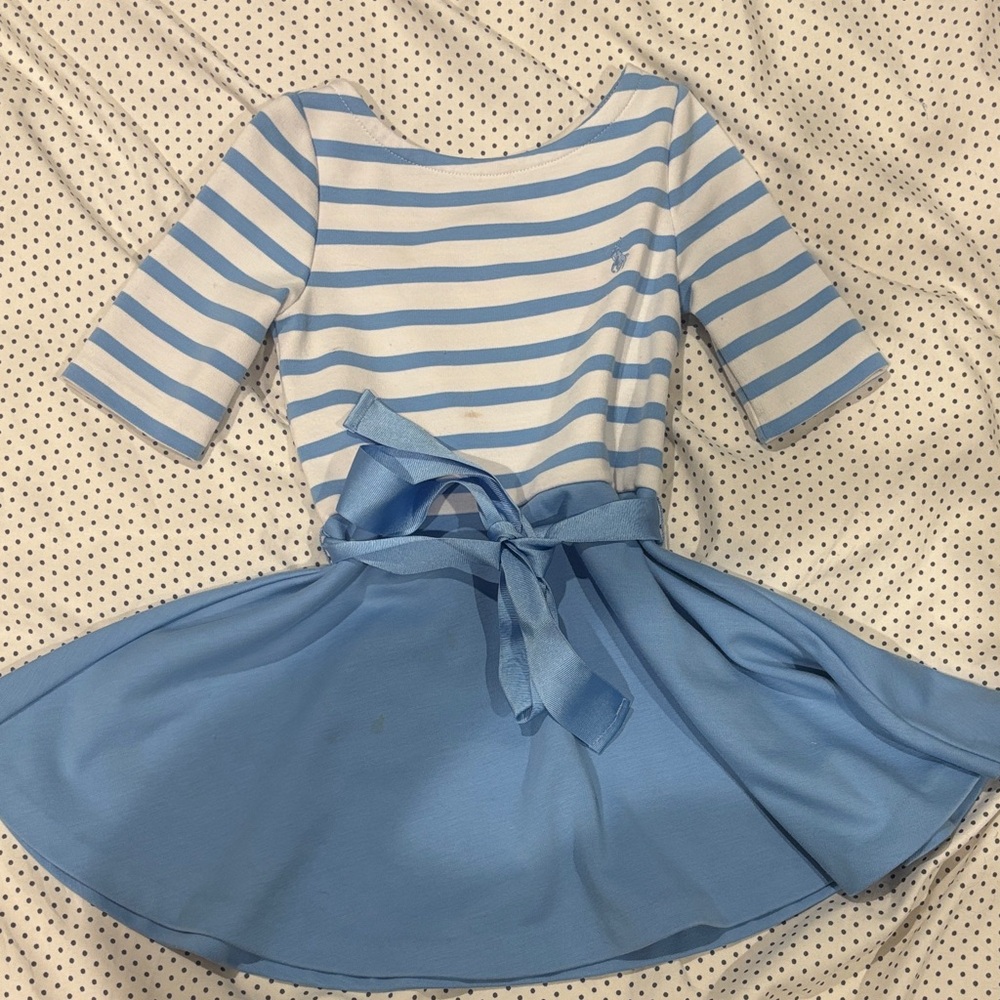 Polo by Ralph Lauren Light Blue and White Striped Dress